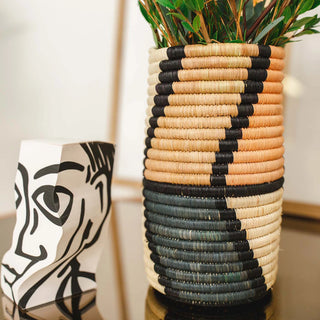 Peach Mstari Vase with Glass Insert