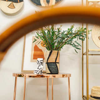 Peach Mstari Vase with Glass Insert