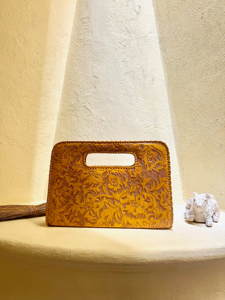 Hand Carved Clutch Purse (With Handle)
