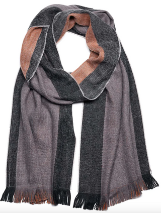 Alpaca Scarf Reversible- Old Leather