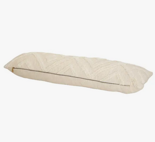 Snow Tufted XL Boho Lumbar Pillow, Off White - 12x38 Inch