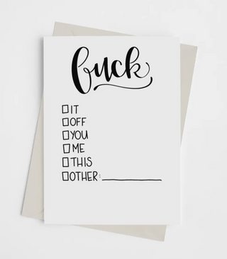 "Fuck..." Checklist - Greeting Card