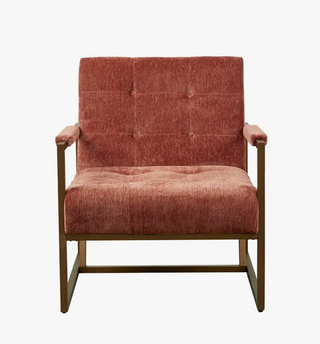 Modern Mid Century Lounge Chair, Spice Red