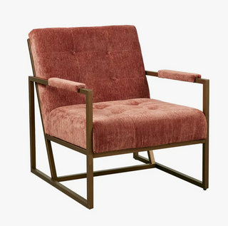 Modern Mid Century Lounge Chair, Spice Red